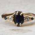 Vintage Sapphire and Diamond Ring in 18ct Gold, a UK L 1/2 or a US 6 1/4