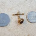 Albert or T Bar Fob Pendant with Garnet Chatm in 9ct Gold