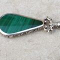 Double Sided Malachite & Agate Pendant by David Scott Walker in Sterling Silver
