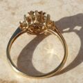Opal and Tanzanite Cluster Ring in 9ct Gold,  a UK T 1/2 or a US 10.
