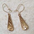 Celtic Design Drop Earrings in 9ct Gold.