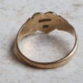 Ornate Part Engraved Heart Signet in 9ct Gold, a UK J or a US 5