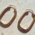 Squared Hoop Earrings in 9ct Gold