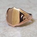 Shield Signet Ring in 9ct Rose Gold.