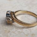 Topaz & Diamond Crossover Trilogy Ring in 9ct Gold.