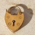 Simple Heart Padlock in 9ct Yellow Gold
