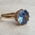 Blue Synthetic Spinel Solitaire Ring in 9ct Gold, a UK I 1/2 or a US 4 3/4