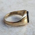 Squared Onyx Signet Ring in 9ct Gold, a UK J 1/2 or a US 5 1/4