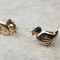 Fun Duck Earrings in 9ct Gold.