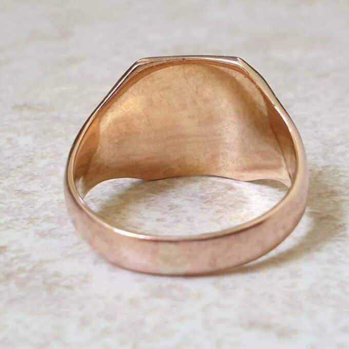Simple Plain Signet Ring in 9ct Rose Gold, a UK K 1/2 or a US 5 3/4