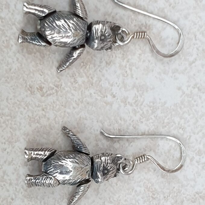 Sterling Silver Teddy Bear Earrings