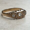 Gypsy Ring with CZ Stones in 9ct Gold,  a UK O 1/2 or a US 7 1/2.