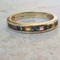 Multi Coloured Sapphire Stacking Band in 9ct Gold.