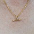 Small T Bar Fob Charm in 9ct Gold.