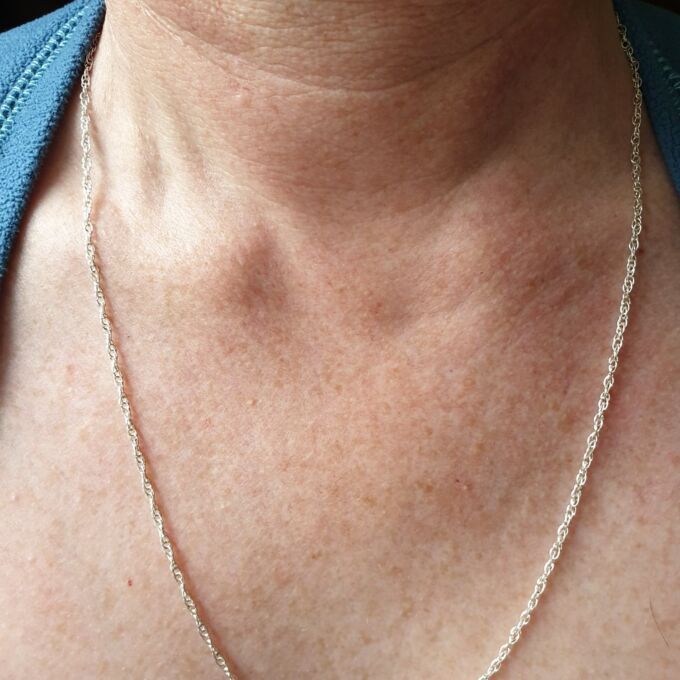 Rope Chain in Sterling Silver, 24 inches.