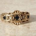 Sapphire and Diamond Ring in 9ct Gold,  a UK L 1/2 or a US 6 1/4.