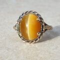 Tigers Eye Ring in 9ct Gold, a UK M 1/2 or a US 6 3/4.