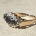 Sapphire and Diamond Ring in 9ct Gold, a UK K or a US 5 1/2