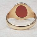 Oval Carnelian Signet Ring in 9ct Gold,  a UK N or a US 7.