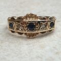 Sapphire and Diamond Ring in 9ct Gold,  a UK L 1/2 or a US 6 1/4.