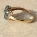 Topaz Flower Cluster Ring in 9ct Gold,  a UK O 1/2 or a US 7 3/4.