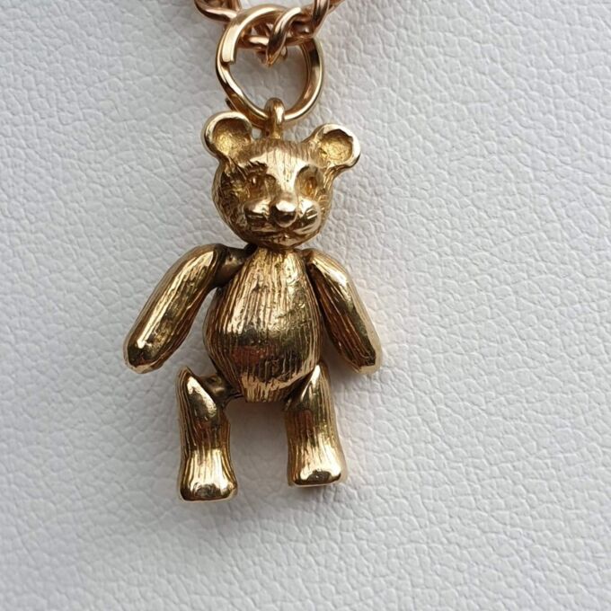Articulated Teddy Bear Pendant In 9ct gold