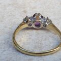 Purple Sapphire and Diamond Ring in 18ct Gold, a UK M 1/2 or a US 6 1/2.