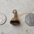 Huge England, Scotland, Wales Emblem Fob Pendant with Smoky Quartz in 9ct Gold