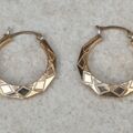 Patterned Hoop Earrings in 9ct Gold