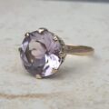 Amethyst Solitaire Ring in 9ct Gold,  a UK M or a US 6 1/2.