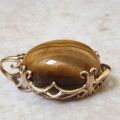 Striking Tigers Eye Pendant in 9ct Gold.