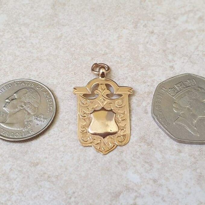 Shield Medallion in 9ct Gold.