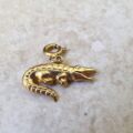 Alligator or Crocodile Charm Pendant in 9ct Gold