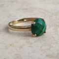 Reserved – Malachite Ring in 9ct Gold, a UK J 1/2 or a US 5 1/4