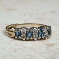 Marquise Cut Topaz and Paste Ring in 9ct Gold, a UK L or a US 6.