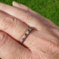 Ruby Half Eternity Stacking Band in Silver.