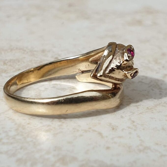 Snake Ring in 9ct Gold,  a UK L or a US 6.