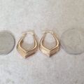 Gorgeous Chevron Creole Hoop Earrings in 9ct Gold