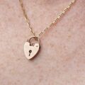 Simple Plain Heart Padlock in 9ct Rose Gold