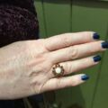 Opal and Garnet Halo Cluster Ring in 9ct Gold.