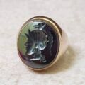 Hematite Centurion Signet Ring in 9ct Gold, a UK J 1/2 or a US 5 1/4