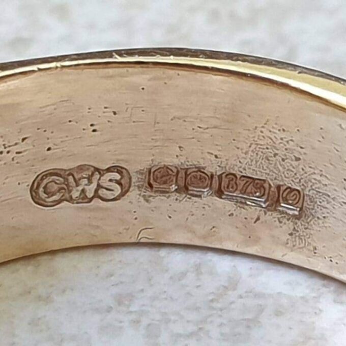 Derbyshire Blue John Signet Ring in 9ct Gold.