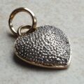 Reversible Pave Set Heart Pendant or Charm in 9ct Gold.