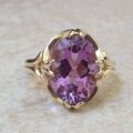 Reserved – Oval Amethyst Solitaire Ring in 9ct Gold.
