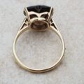 Romantic Heart Cut Smoky Quartz Ring in 9ct Gold, a UK P 1/2 or a US 8 1/4.
