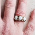 Chunky Three Stone Opal Ring in 9ct Gold, a UK M 1/2 or a US 6 3/4.