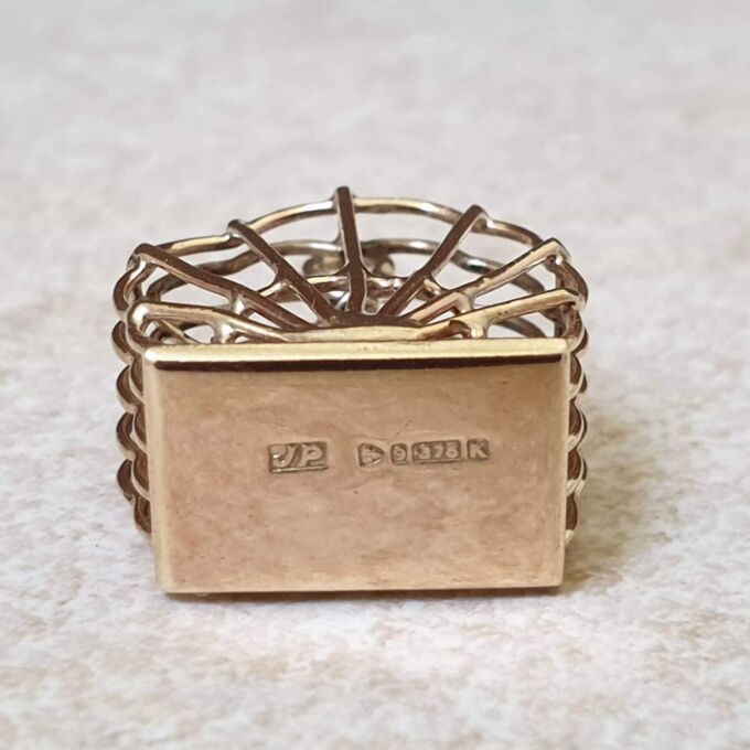 Bird in Birdcage Charm Pendant in 9ct Gold