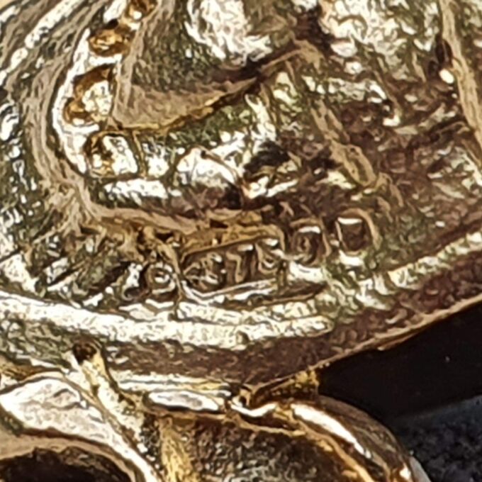 Huge England, Scotland, Wales Emblem Fob Pendant with Smoky Quartz in 9ct Gold