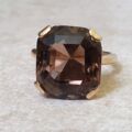 Heavy Smoky Quartz Ring in 9ct Gold.
