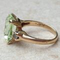 Synthetic Green Spinel Ring in 14K gold, a UK H or a US 4